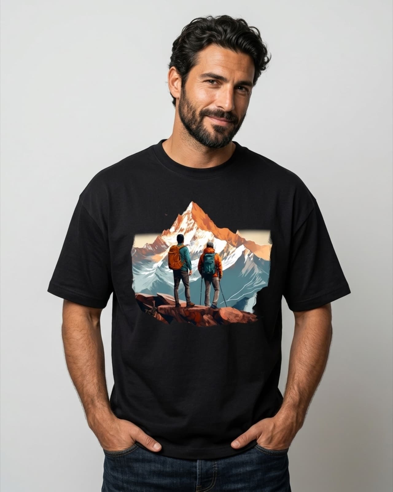 Summit Lines T-shirt in black